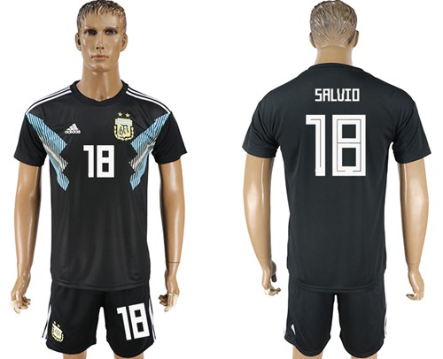 Argentina #18 Salvio Away Soccer Country Jersey - Click Image to Close